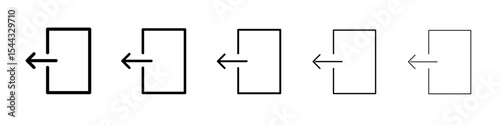 Logout exit icon black and white vector sign