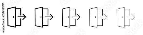 Logout icon black and white vector sign