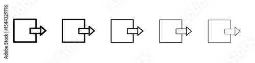 Logout icon black and white vector sign