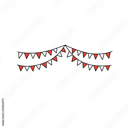 red and white flag decoration