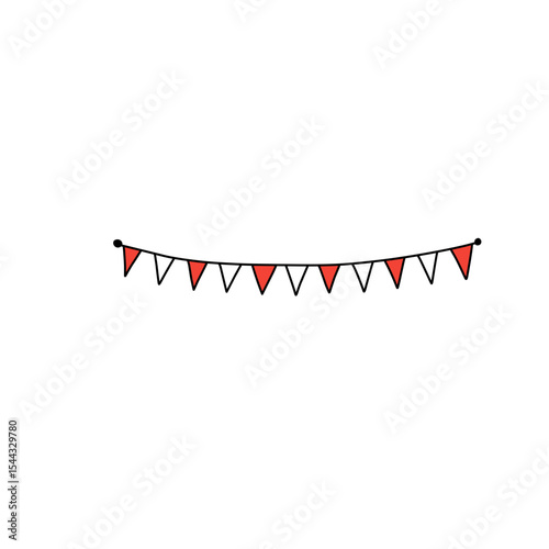 red and white flag decoration