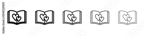 Love story icon black and white vector sign