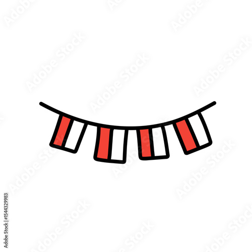 red and white flag decoration