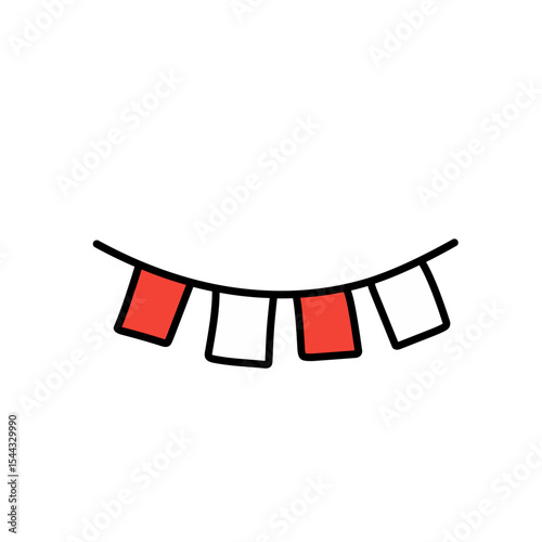 red and white flag decoration