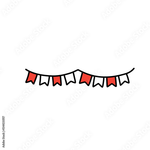 red and white flag decoration