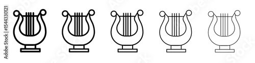Lyre icon black and white vector sign