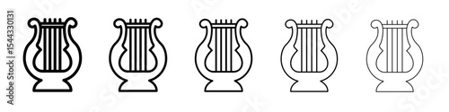 Lyre icon black and white vector sign