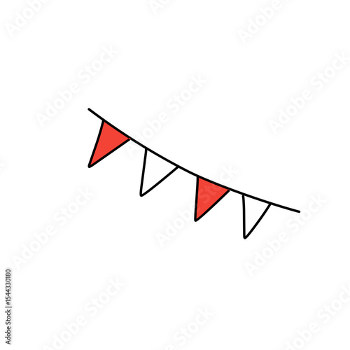 red and white flag decoration