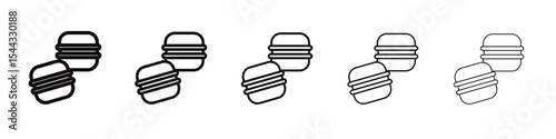 macarons icon black and white vector sign