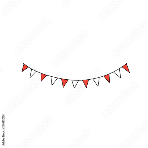 red and white flag decoration