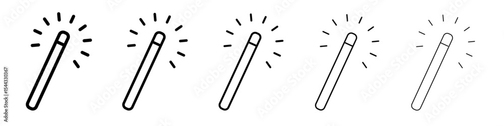 magic wand icon black and white vector sign magic wand icon black and white vector sign