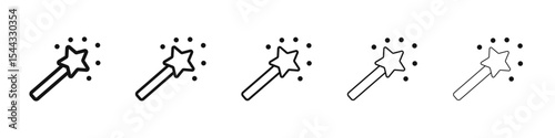Magic wand icon black and white vector sign