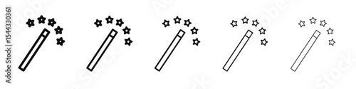 magic wand icon black and white vector sign