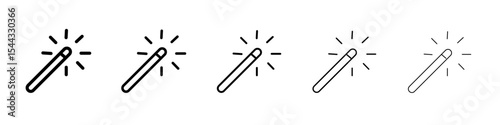 magic wand icon black and white vector sign