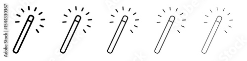 magic wand icon black and white vector sign