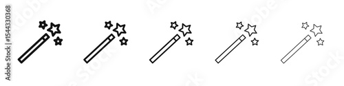 Magic wand icon black and white vector sign