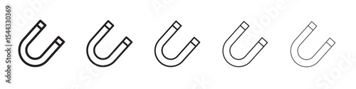 Magnet icon black and white vector sign