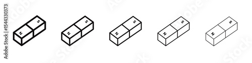 Magnet icon black and white vector sign