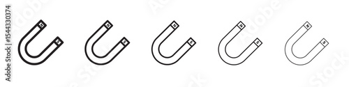 Magnet icon black and white vector sign