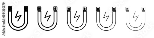 Magnet icon black and white vector sign