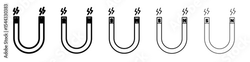 Magnet icon black and white vector sign