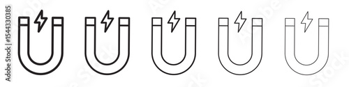 Magnet icon black and white vector sign
