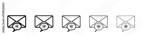 Mail message icon black and white vector sign