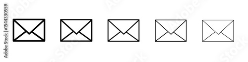 Mail message icon black and white vector sign