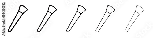 makeup brush icon black and white vector sign