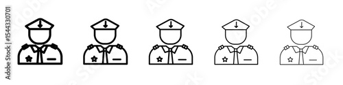 Male chief officer icon black and white vector sign