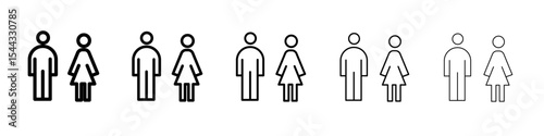 Man and Woman icon black and white vector sign