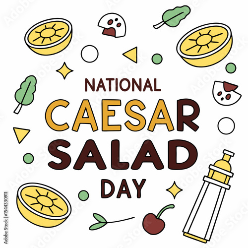 NATIONAL CAESAR SALAD DAY vector illustration
