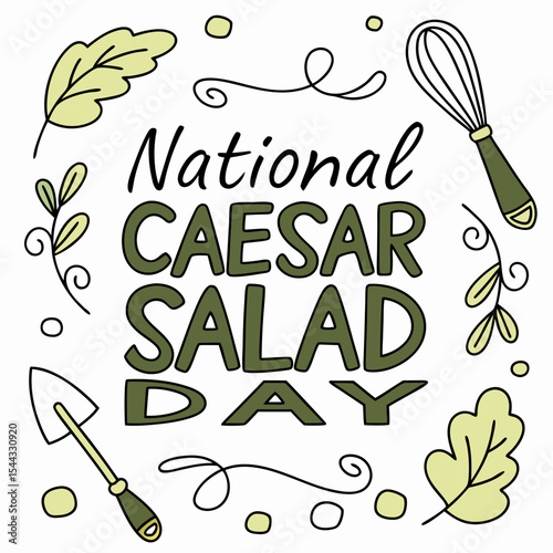 NATIONAL CAESAR SALAD DAY vector illustration