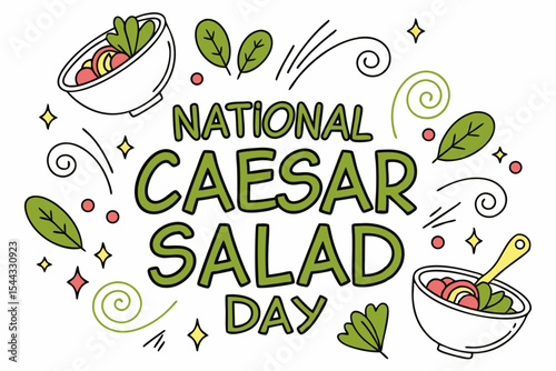 NATIONAL CAESAR SALAD DAY vector illustration
