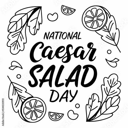 NATIONAL CAESAR SALAD DAY vector illustration
