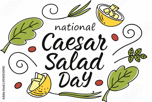 NATIONAL CAESAR SALAD DAY vector illustration