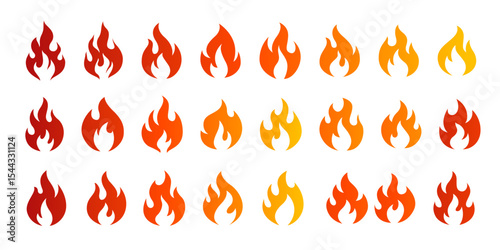 fire flames set logo