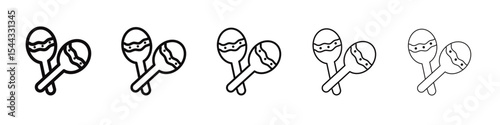 Maracas icon black and white vector sign