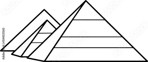 Pyramids of Giza outline vector set
