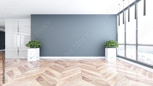 modern blank wall for logo mockup