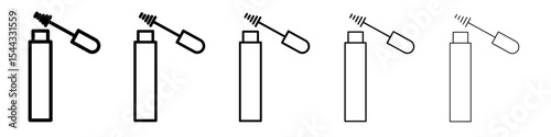 Mascara brush icon black and white vector sign