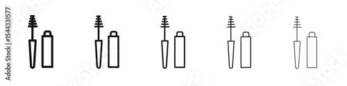 Mascara brush icon black and white vector sign