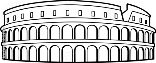 Colosseum Rome outline vector illustrations
