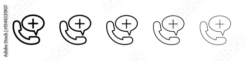 Medical help icon black and white vector sign
