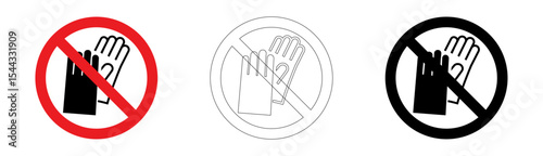 Do not wear gloves sign in vector format