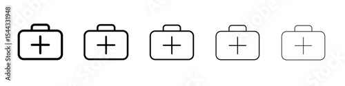 Medical kit icon black and white vector sign