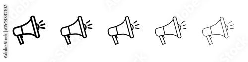 Megaphone icon black and white vector sign