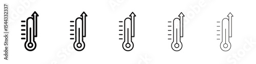 Meteorology thermometer measuring icon black and white vector sign