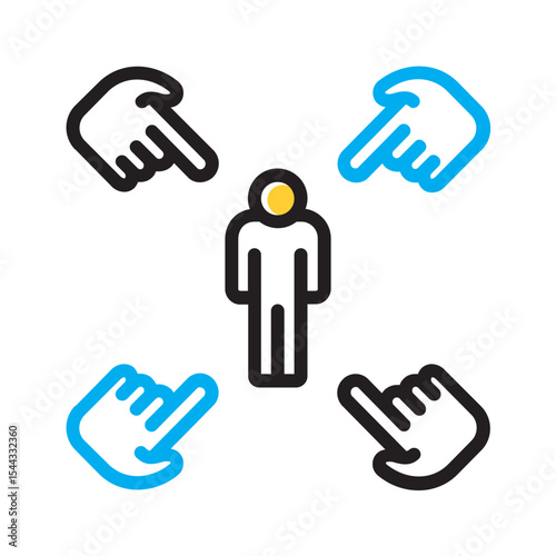 Vector multi color icon for Defamatory