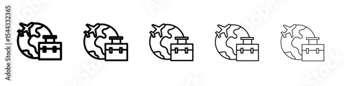 MICE tourism icon black and white vector sign